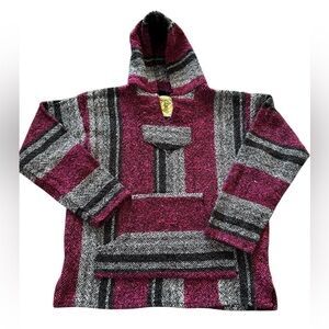 Iguana Jack Hoodie Women Size Medium Drug Rug Pink/black/gray